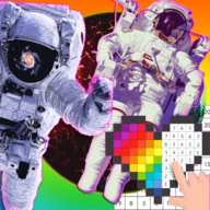 太空色彩像素(Astronaut Space Pixel Art-Coloring By Numbe)